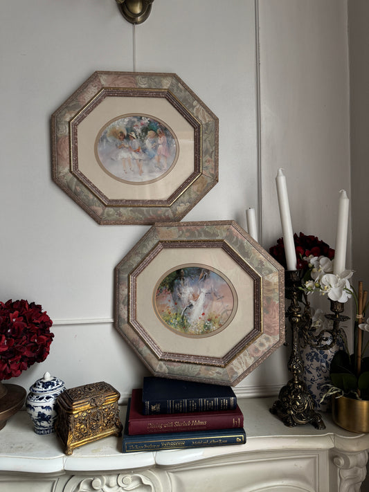 Vintage Fine Art Print Pair – “Just the Two of Us”