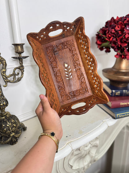 Vintage Rustic Indian Wooden Tray