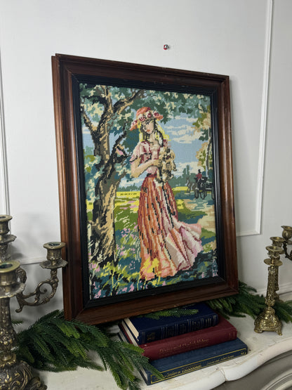 The Elegant Lady – Hand-Stitched Gobelin Embroidery Art