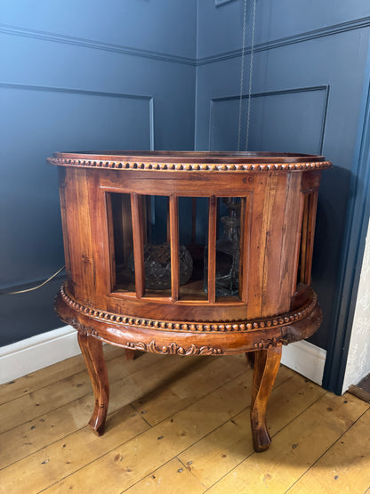 French Antique Style Side Table – Hand-Carved Display Cabinet