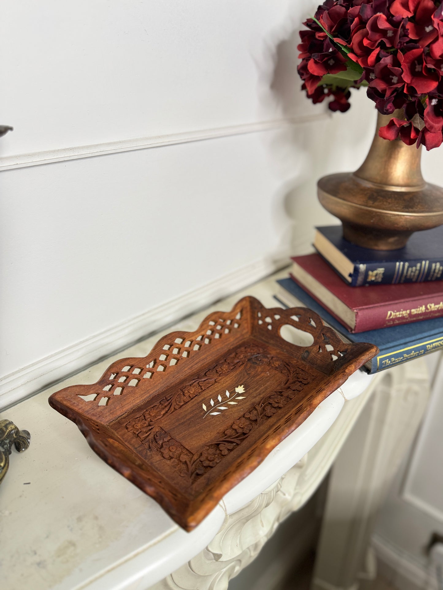 Vintage Rustic Indian Wooden Tray