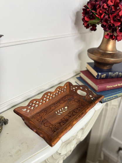 Vintage Rustic Indian Wooden Tray