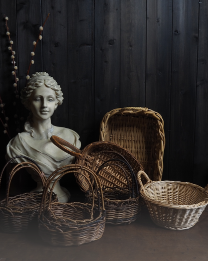 Rustic Farmhouse Wicker Basket Collection - Vintage Baskets
