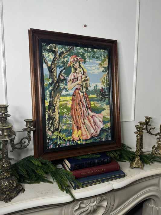 The Elegant Lady – Hand-Stitched Gobelin Embroidery Art