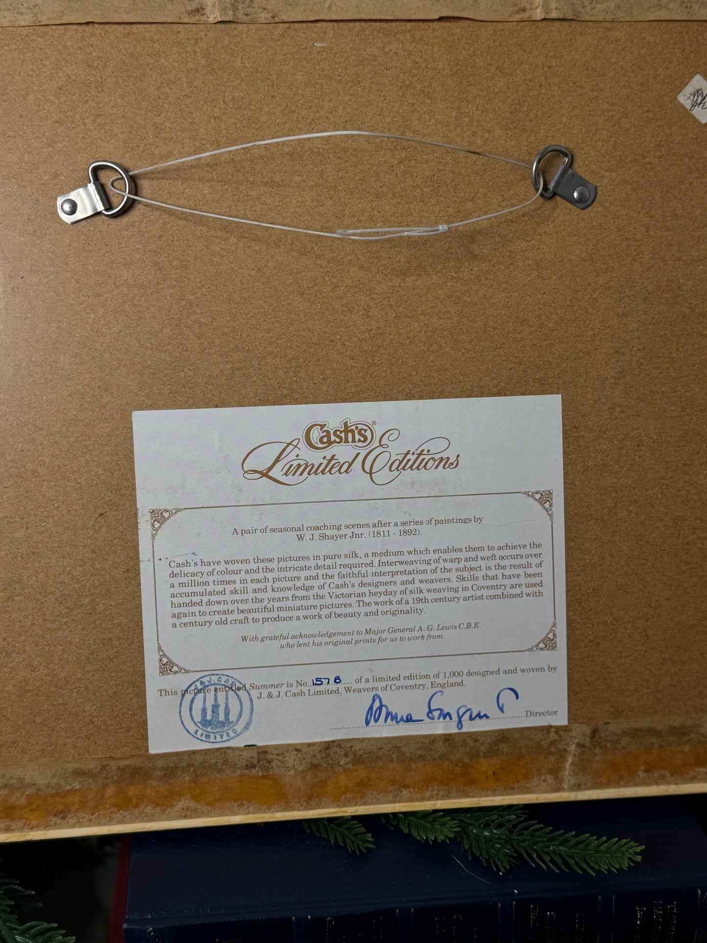 Spring & Summer” – Cash’s Limited Edition Silk Woven Picture Pair