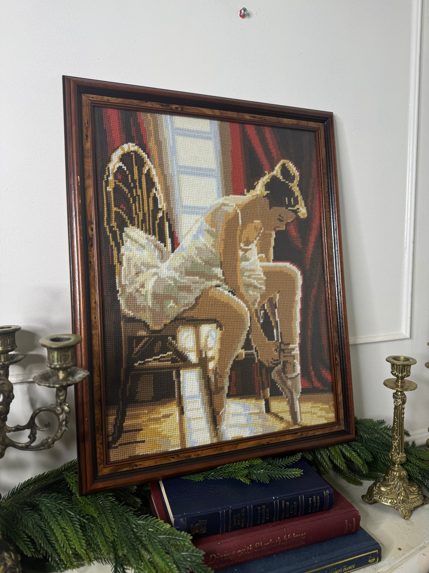 “The Graceful Dancer” – Hand-Stitched Gobelin Embroidery Art