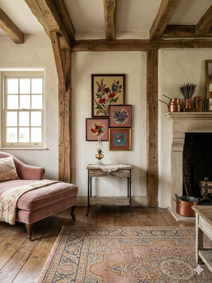 Vintage Embroidery Frame Gallery Set – Bright & Colourful Cottage Collection