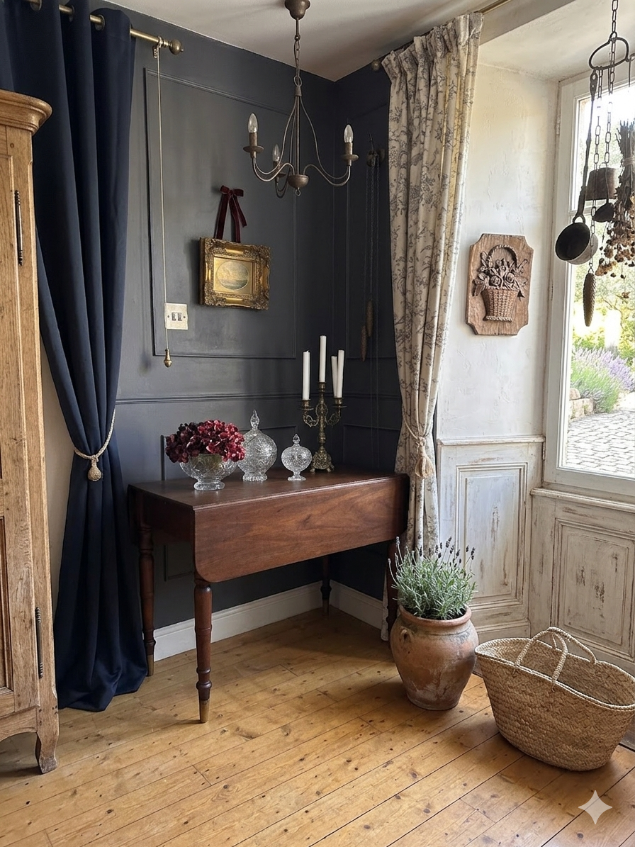 Antique Victorian Oak Drop-Leaf Pembroke Dining Table & Vintage Tapestry Chairs (Optional Set)