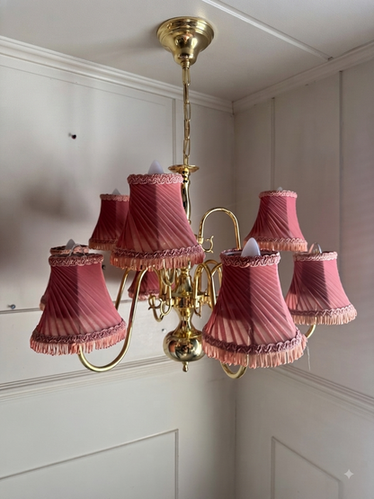 Vintage Dutch Brass Chandelier – 9 Light Baroque Style Ceiling Lighting