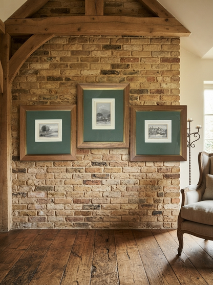 Alfred Rimmer Engravings Framed Oak Prints, Cheshire & Chester Antique Landscape Gallery Wall Set