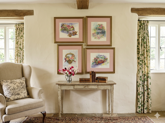 Floral Cottage Prints by Dawna Darton | Americana Watercolour Style Gallery Wall