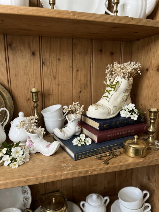 Vintage 1980s Ceramic Boot Planters