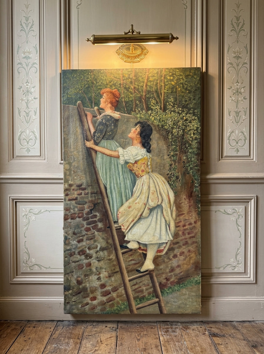 1957 Homage Oil by H. Hutchings -“Curiosity” from the Pears Annual Xmas 1892