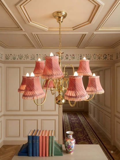 Vintage Dutch Brass Chandelier – 9 Light Baroque Style Ceiling Lighting