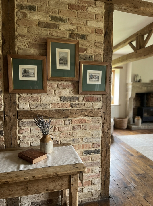 Alfred Rimmer Engravings Framed Oak Prints, Cheshire & Chester Antique Landscape Gallery Wall Set