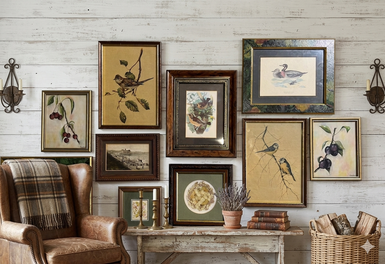 Vintage Gallery Wall Set: Large Heritage Woods Series Collection