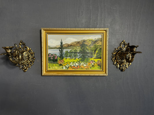 Vintage Oil Painting by Mary Edmondson 1981 - Coniston from Brantwood, Lake District