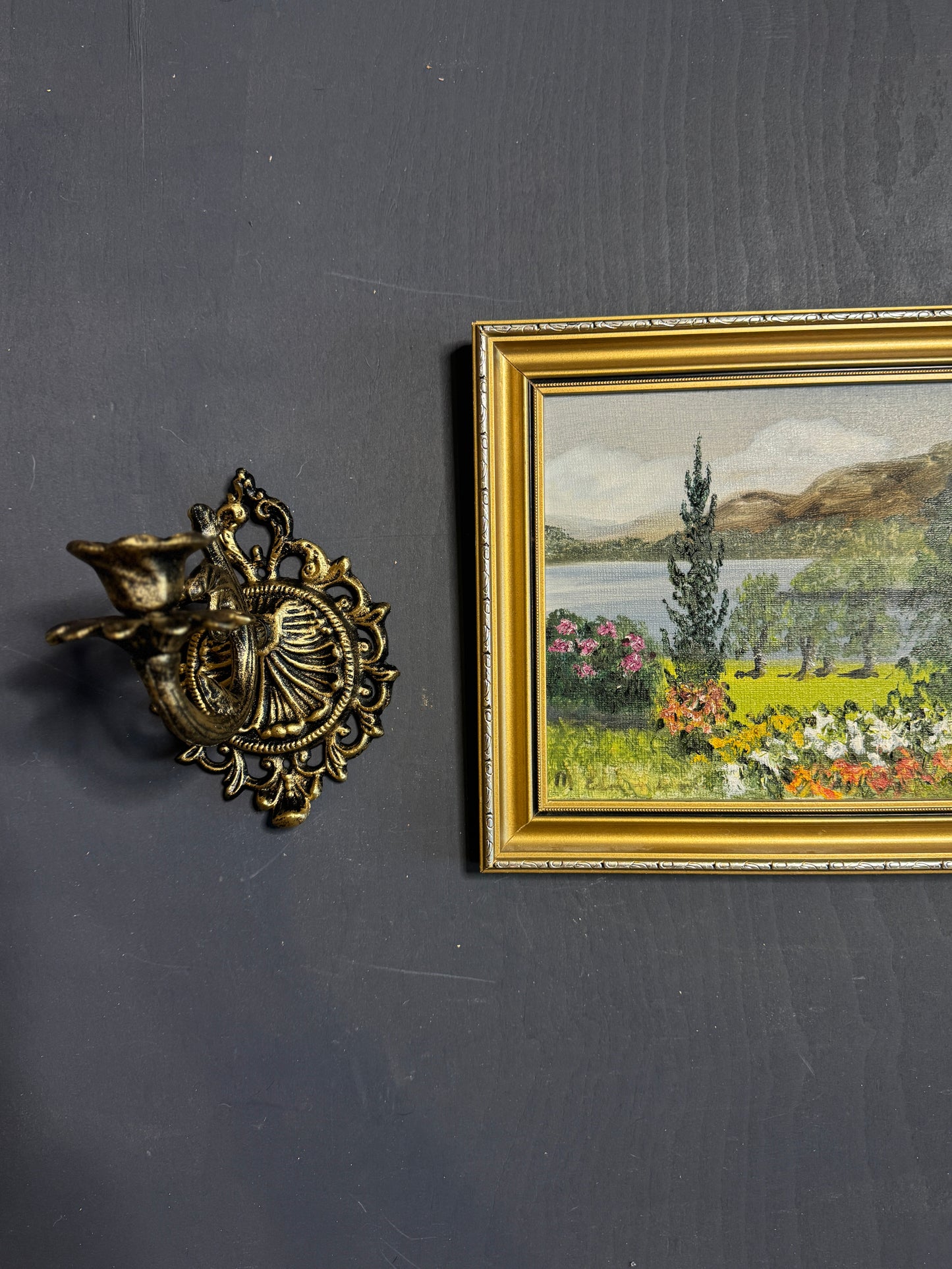 Vintage Oil Painting by Mary Edmondson 1981 - Coniston from Brantwood, Lake District