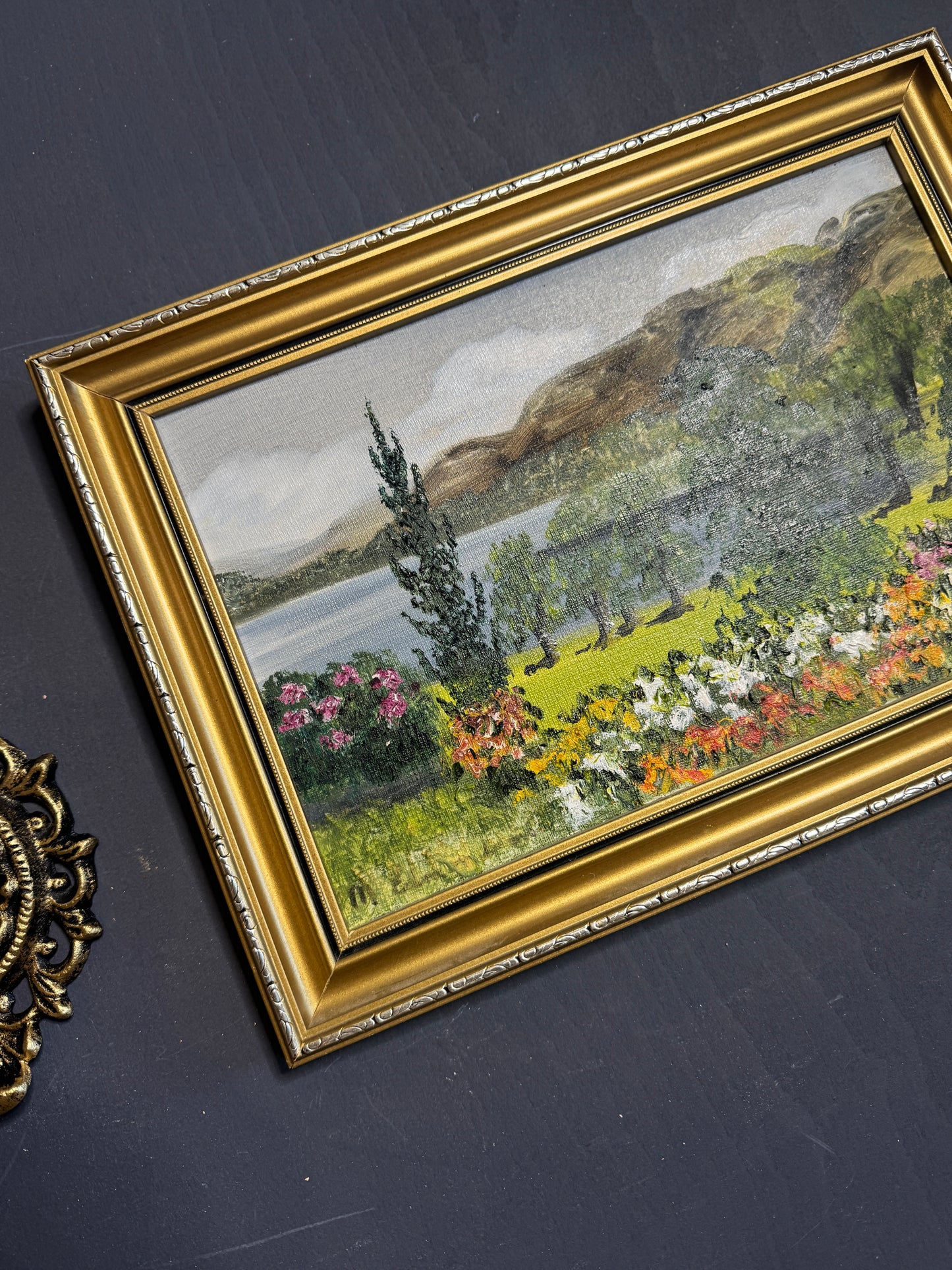 Vintage Oil Painting by Mary Edmondson 1981 - Coniston from Brantwood, Lake District