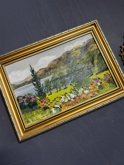 Vintage Oil Painting by Mary Edmondson 1981 - Coniston from Brantwood, Lake District