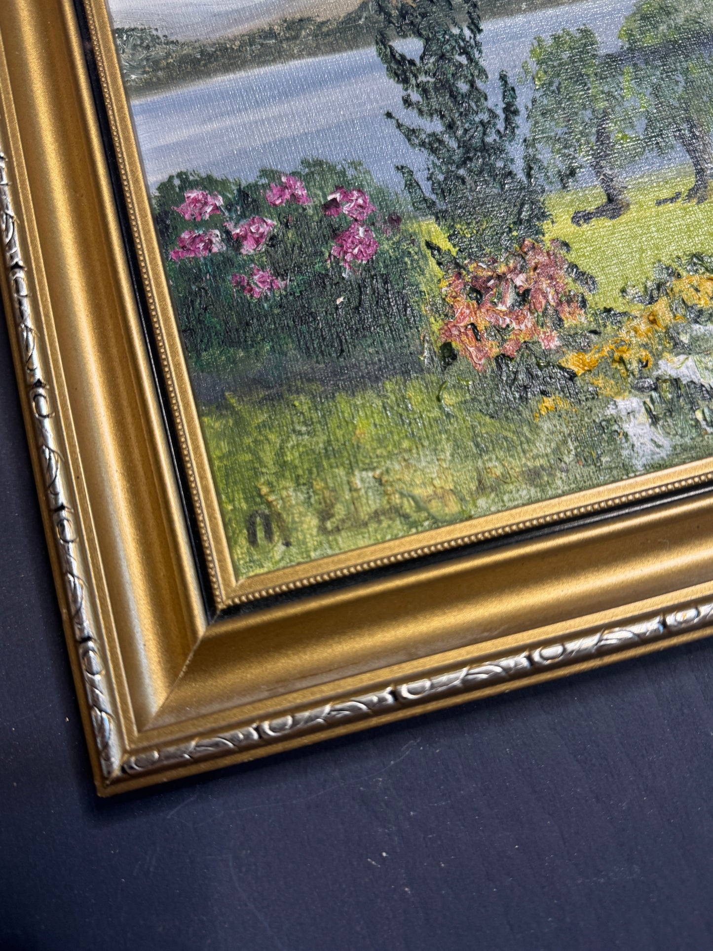 Vintage Oil Painting by Mary Edmondson 1981 - Coniston from Brantwood, Lake District