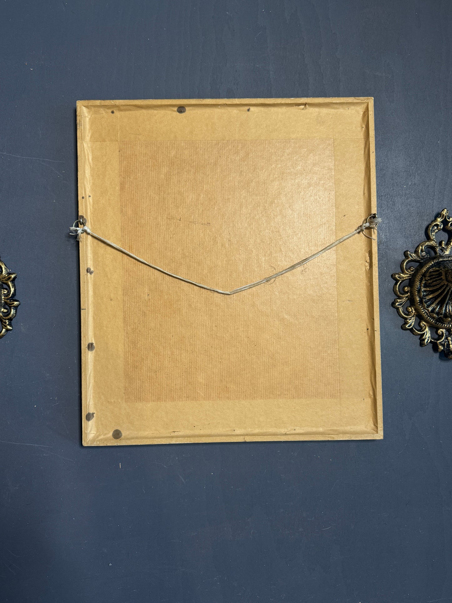 Elegant Vintage Floral Oil Painting in White Slim Frame