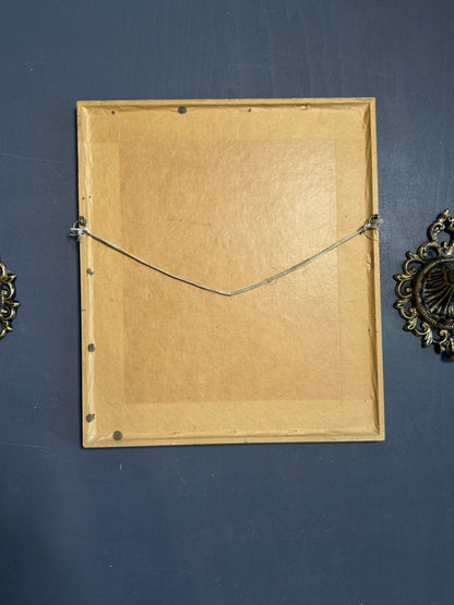 Elegant Vintage Floral Oil Painting in White Slim Frame