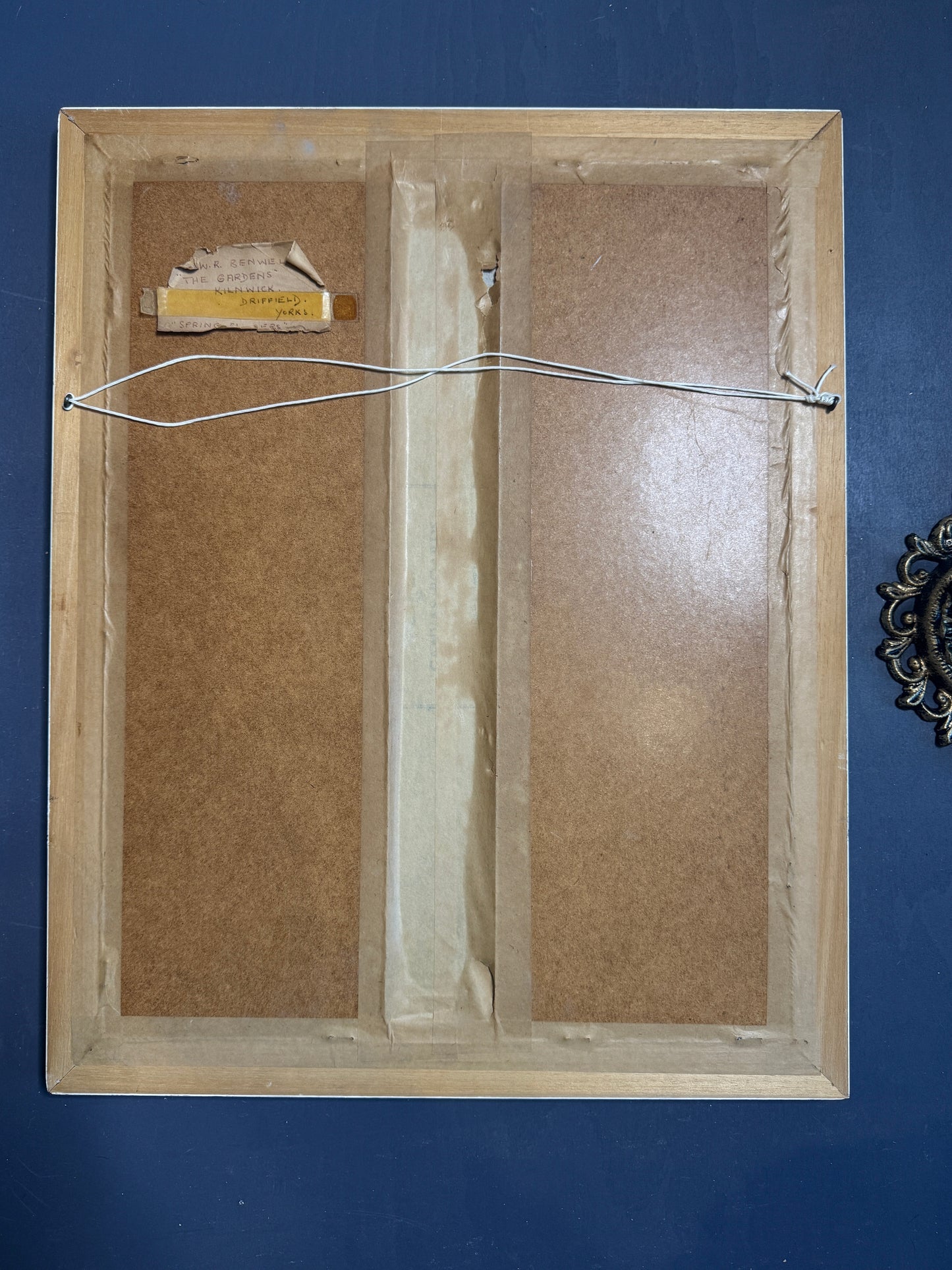 Vintage Floral Oil Painting in White Frame- Spring Blooms at Kilnwick