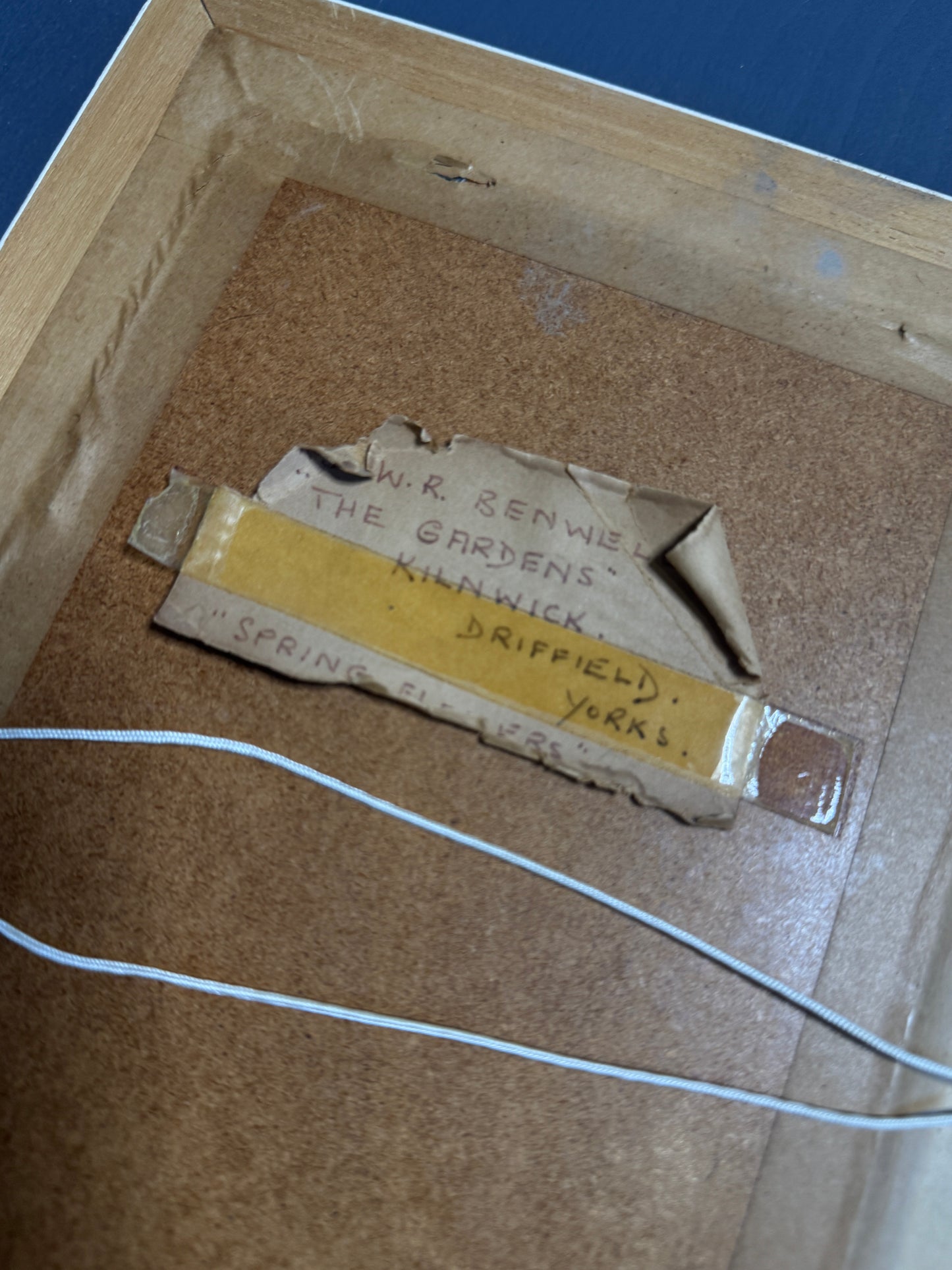 Vintage Floral Oil Painting in White Frame- Spring Blooms at Kilnwick