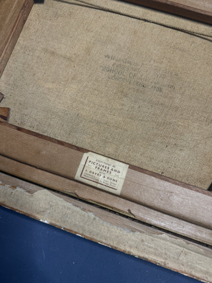 Harbour Serenity – Signed 1934 Vintage Seascape Oil Painting