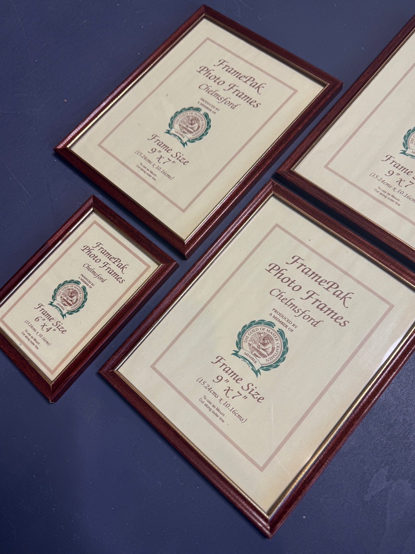 Vintage glazed wooden picture frames for gallery wall set of 4