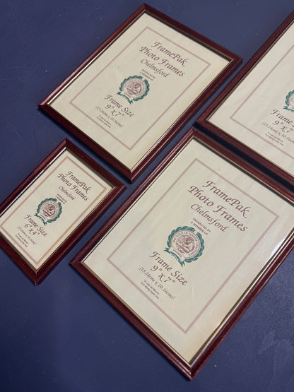 Vintage glazed wooden picture frames for gallery wall set of 4