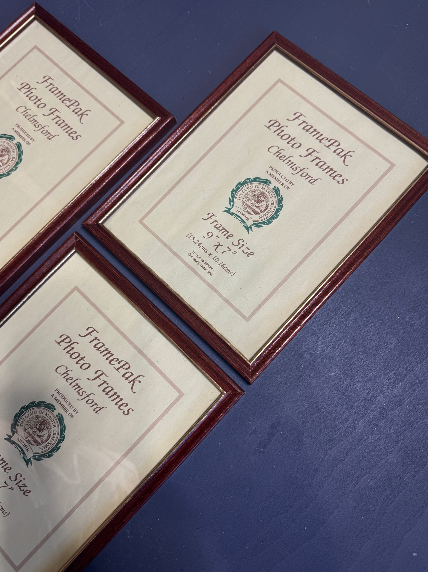 Vintage glazed wooden picture frames for gallery wall set of 4