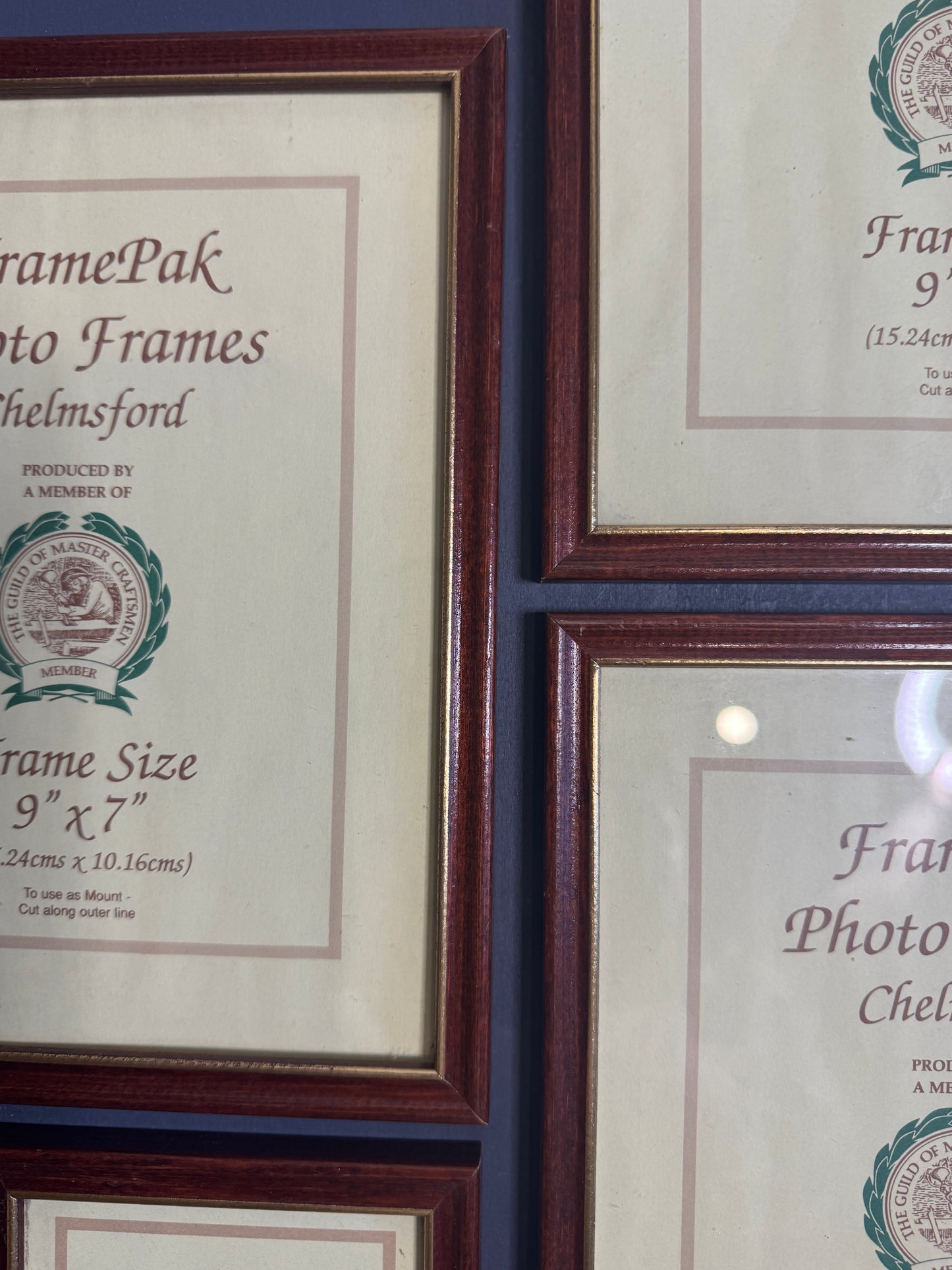 Vintage glazed wooden picture frames for gallery wall set of 4