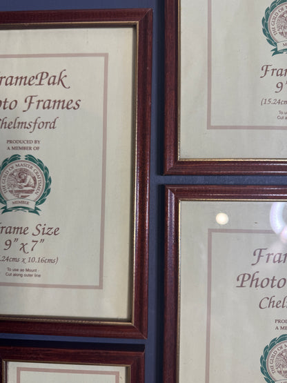 Vintage glazed wooden picture frames for gallery wall set of 4