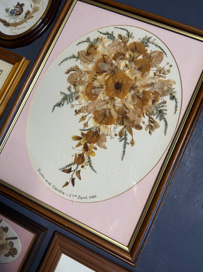 Maison Florale Collection – Curated Dried Flower Artwork Set, Heritage Wooden Frames