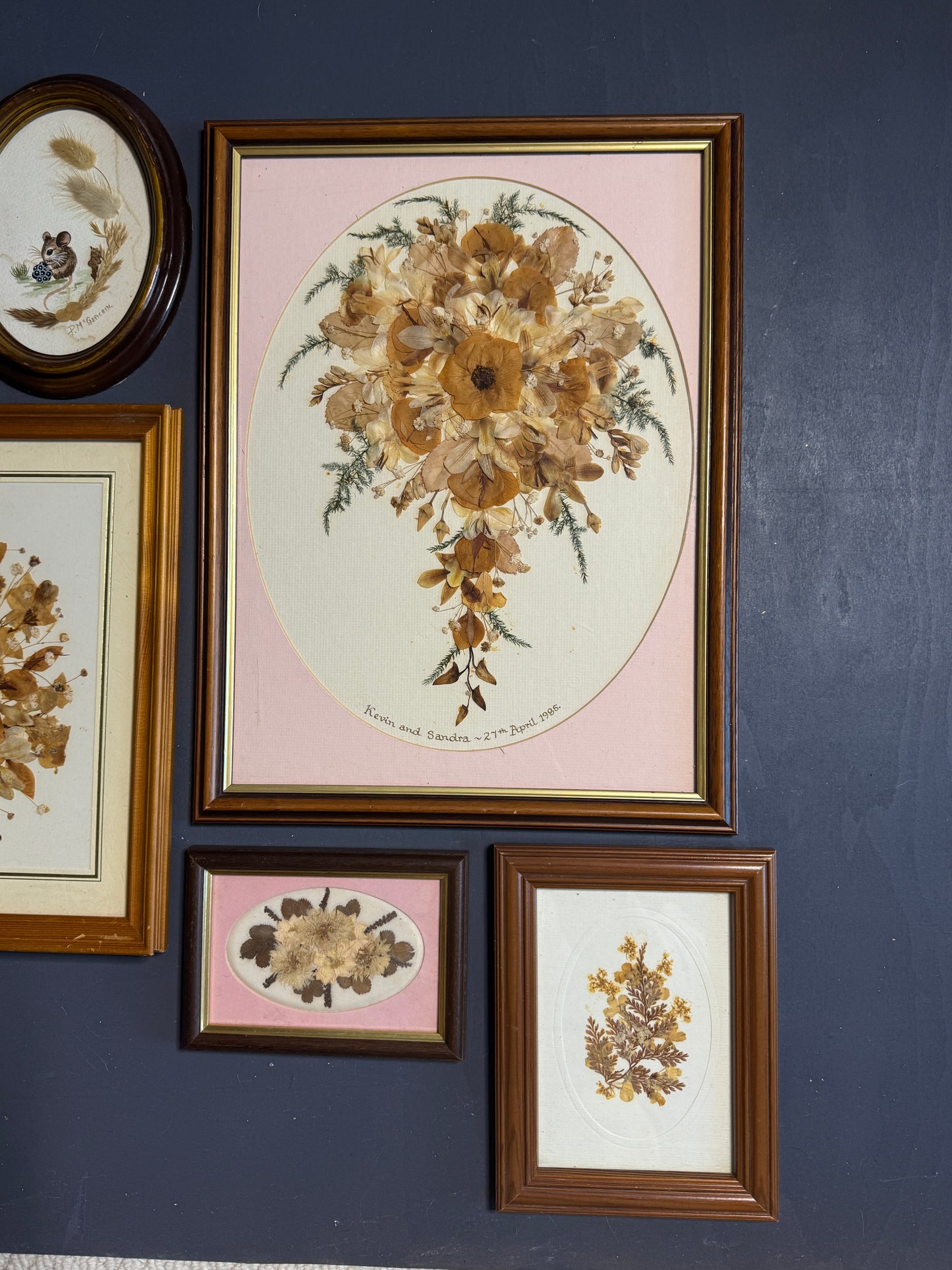 Maison Florale Collection – Curated Dried Flower Artwork Set, Heritage Wooden Frames