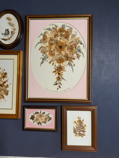 Maison Florale Collection – Curated Dried Flower Artwork Set, Heritage Wooden Frames
