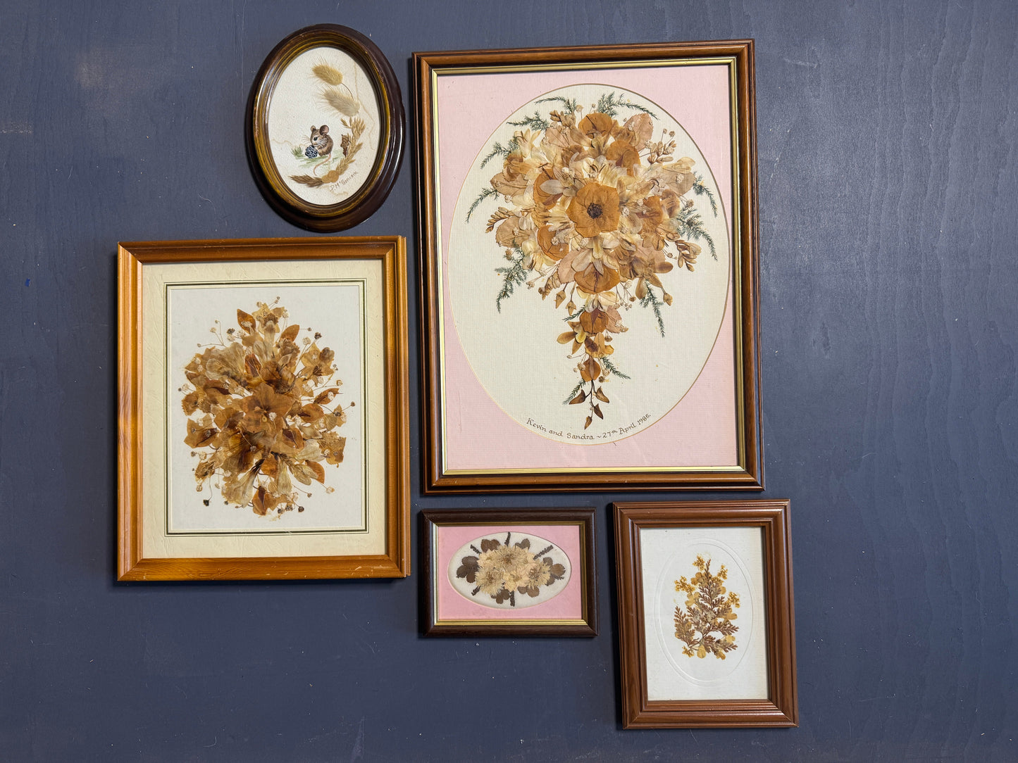 Maison Florale Collection – Curated Dried Flower Artwork Set, Heritage Wooden Frames