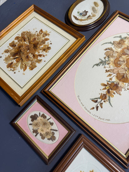 Maison Florale Collection – Curated Dried Flower Artwork Set, Heritage Wooden Frames