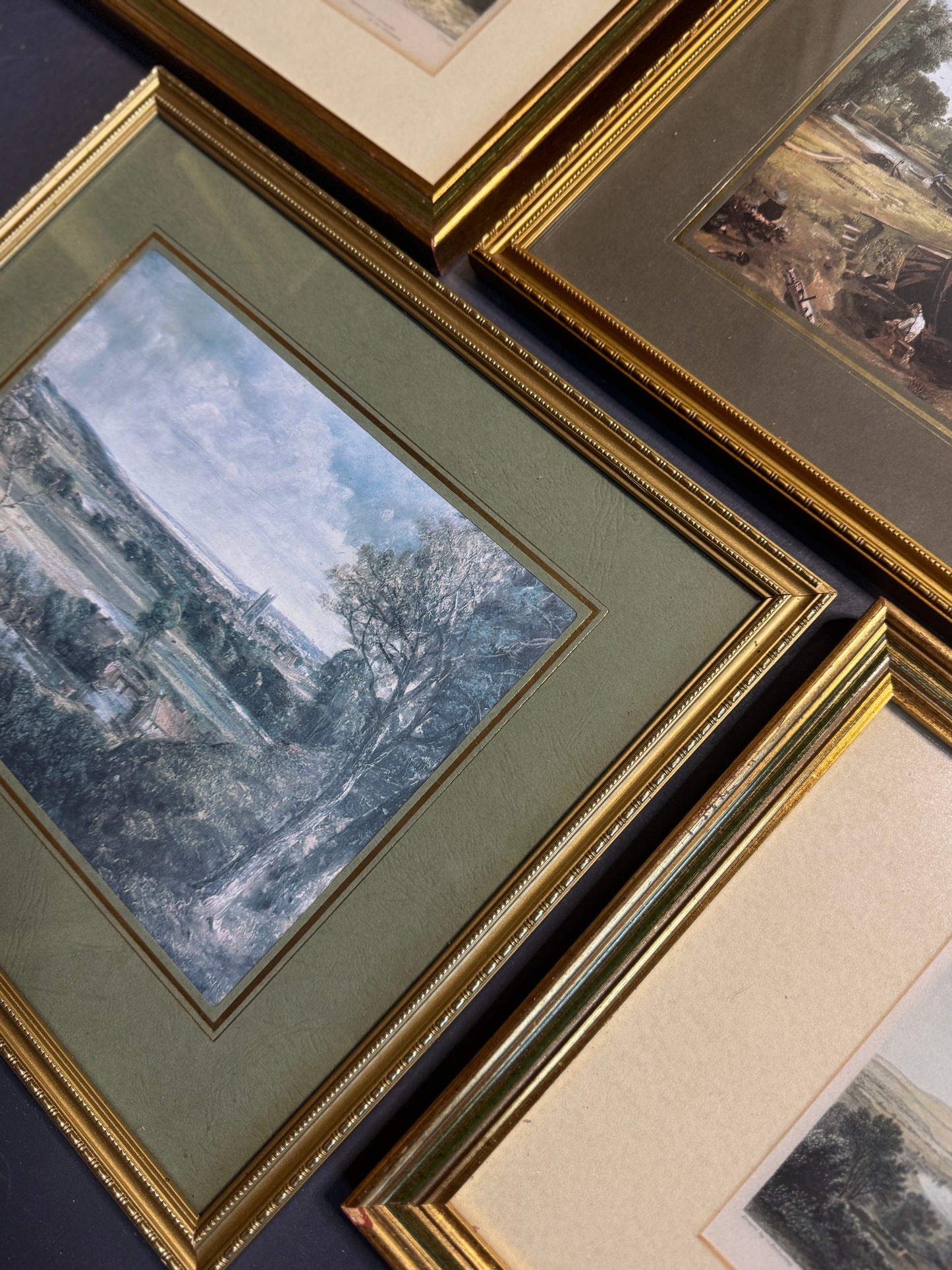 The Golden Sage Wall Set – Elegant Vintage Gallery with Green Accents