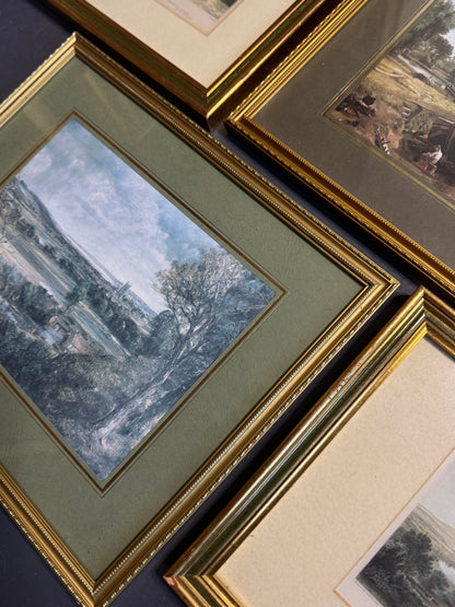 The Golden Sage Wall Set – Elegant Vintage Gallery with Green Accents