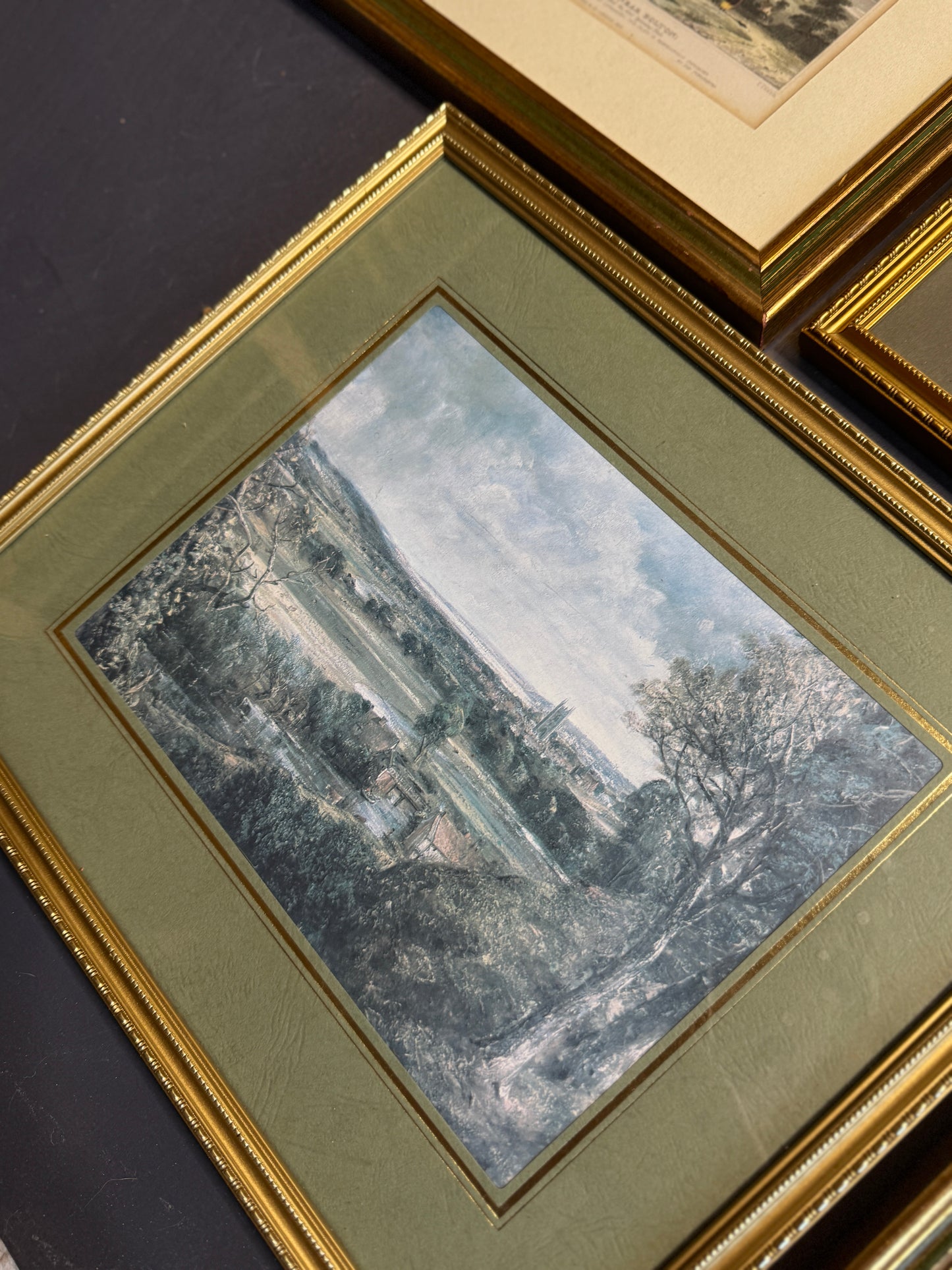 The Golden Sage Wall Set – Elegant Vintage Gallery with Green Accents