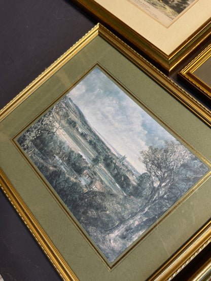 The Golden Sage Wall Set – Elegant Vintage Gallery with Green Accents