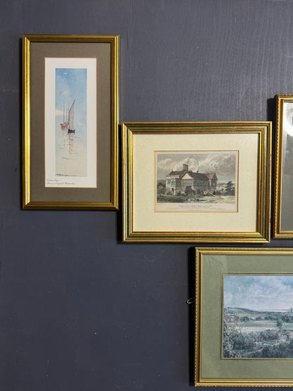 The Golden Sage Wall Set – Elegant Vintage Gallery with Green Accents