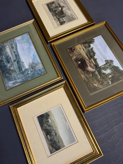 The Golden Sage Wall Set – Elegant Vintage Gallery with Green Accents