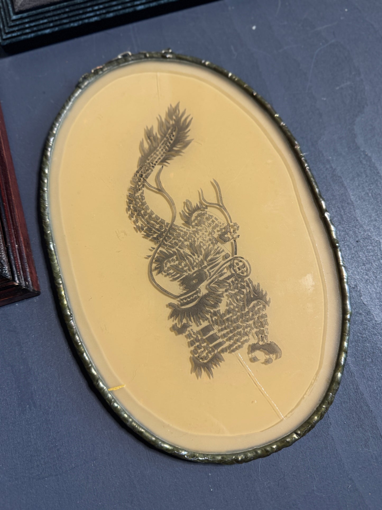 Imperial Reflections Wall Ensemble – Engraved Glass & Antique Chinese Art Gallery Set