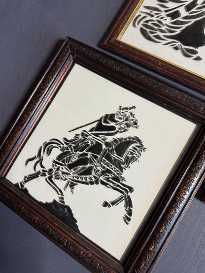 Imperial Reflections Wall Ensemble – Engraved Glass & Antique Chinese Art Gallery Set