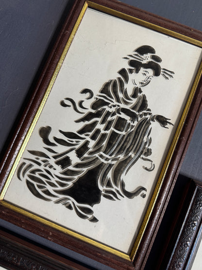 Imperial Reflections Wall Ensemble – Engraved Glass & Antique Chinese Art Gallery Set