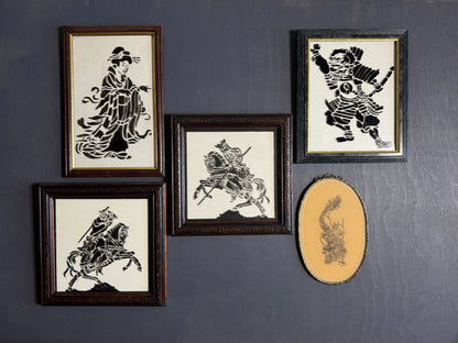 Imperial Reflections Wall Ensemble – Engraved Glass & Antique Chinese Art Gallery Set